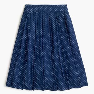 J.Crew Double-pleated midi skirt in polka dot